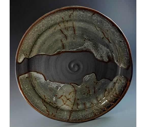 Nezumi Shino Glazed Plate - Reid Ozaki